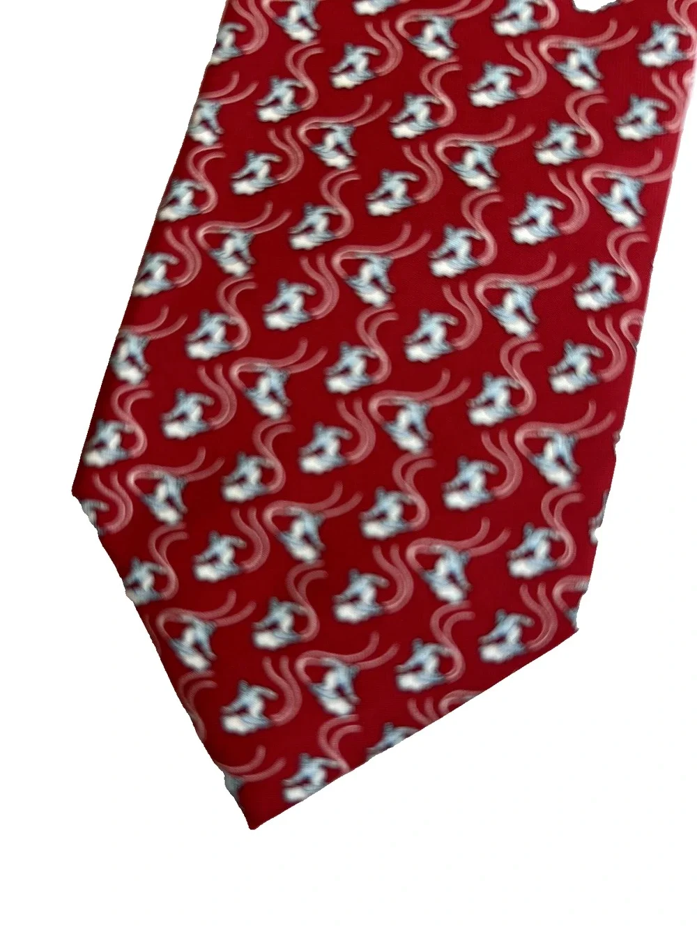 Vineyard Vines Snowboard Tie Red Silk Snow Winter Business Preppy Work
